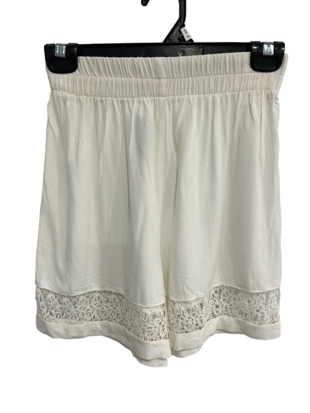 Mirrors Small White Shorts Crochet Lace Trim Elastic Waist Soft Girl Summercore